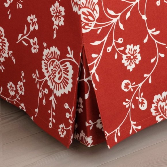 IKEA UPPLAND Cover Ottoman with Storage Virestad Red White Slipcovers - Picture 2 of 5